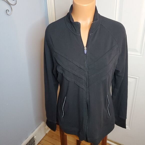 Soma black fullzip stretchy casual sweater M - Picture 9 of 9